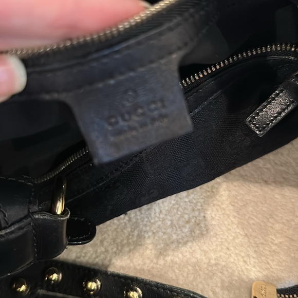 Gucci black fabric studded hobo bag - Picture 2 of 6